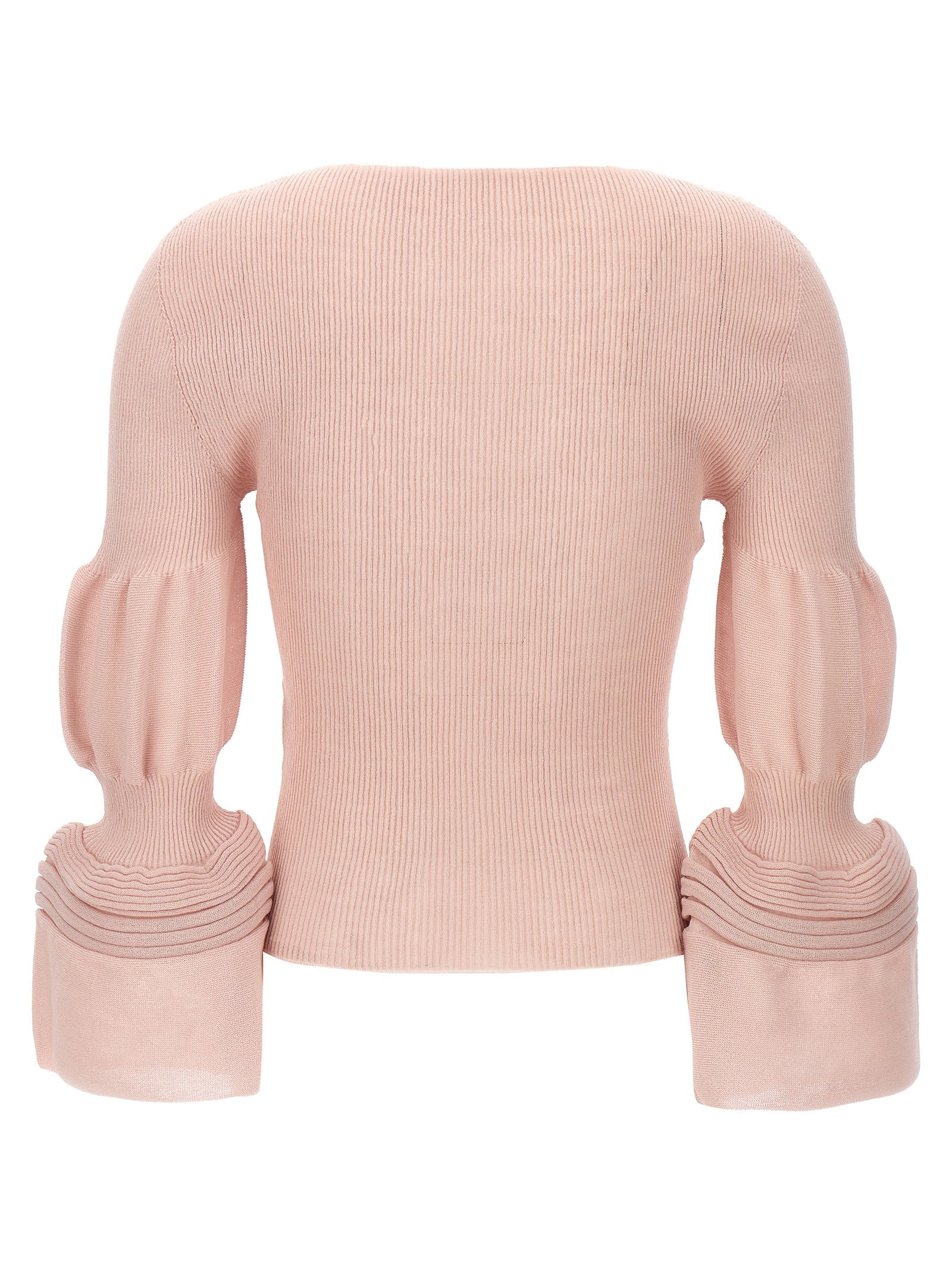 Sweatshirt by Issey Miyake for women in ramie & polyester multicolor & pink features an magnificent silhouette, showcasing a sophisticated round neckline and detail for a truly magnificent finish.