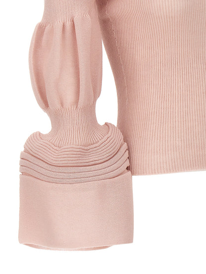 Sweatshirt by Issey Miyake for women in ramie & polyester multicolor & pink features a unrivaled silhouette with a refined and unrivaled detailing for a sophisticated look.