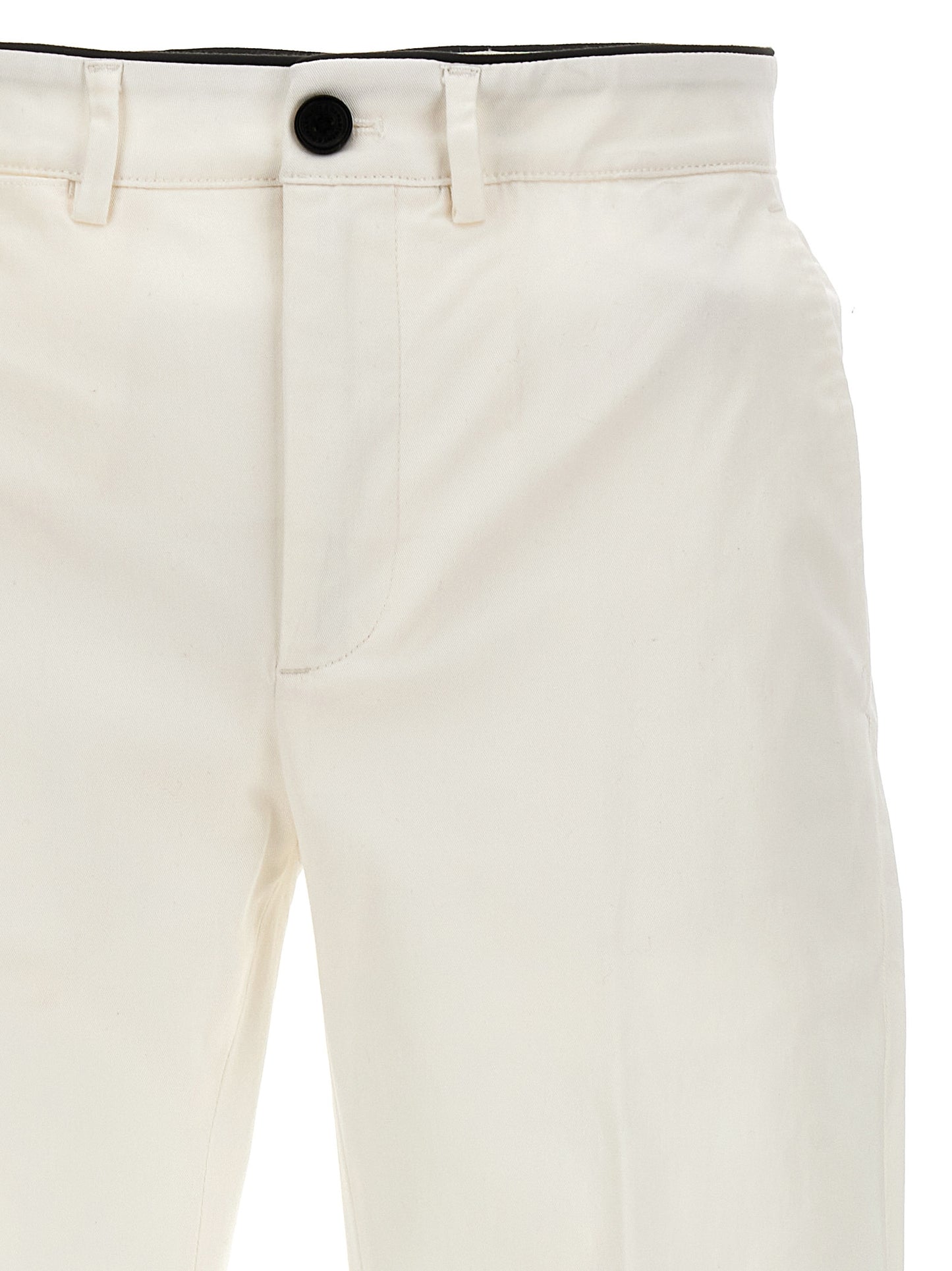 Casual Pants by Department 5 for men in stretch cotton white features an refined tailoring silhouette, showcasing a premium with a and long cut for a refined tailoring look.