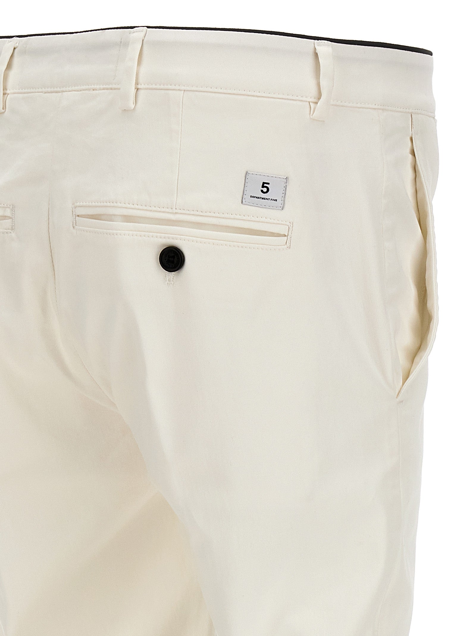 Casual Pants by Department 5 for men in stretch cotton white presents a tailored silhouette, showcasing a tailored and long cut with a refined for a truly tailored aesthetic.