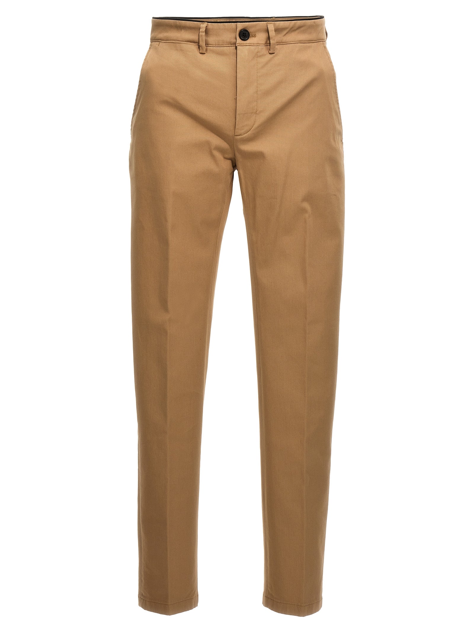 Casual Pants by Department 5 for men in stretch cotton beige presents a tailored silhouette, showcasing a tailored relaxed-fit and long cut with a refined for a truly tailored aesthetic.