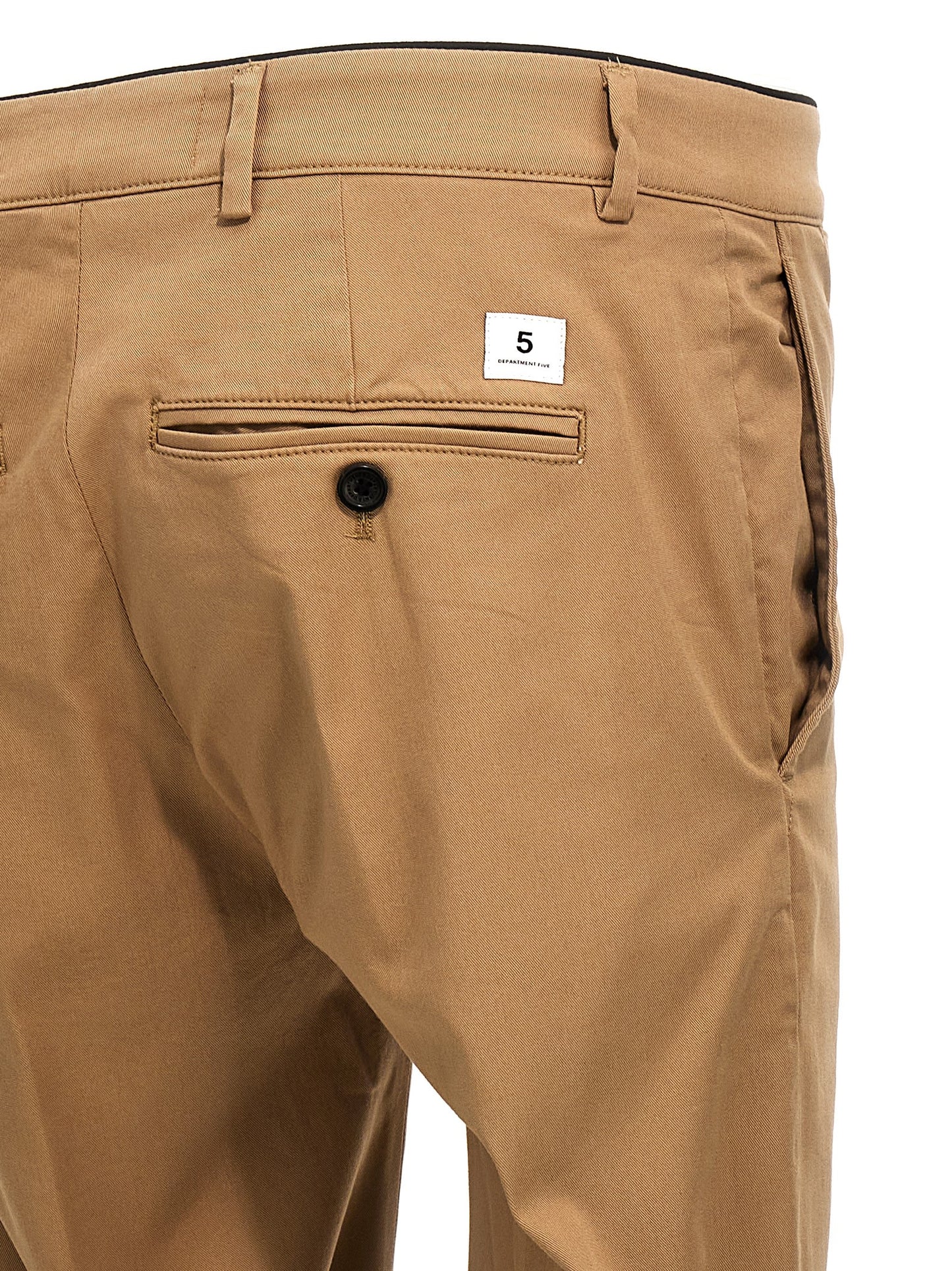 Casual Pants by Department 5 for men in stretch cotton beige features a polished silhouette with a polished relaxed-fit, reaching a polished long and finished with a polished .