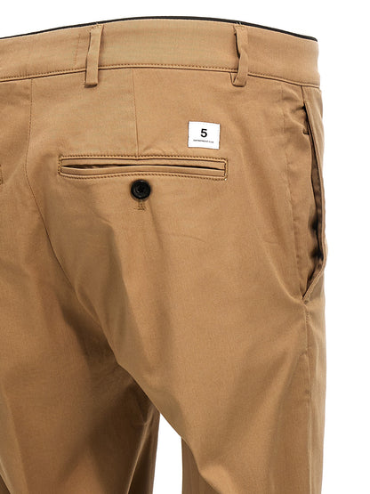 Casual Pants by Department 5 for men in stretch cotton beige features a polished silhouette with a polished relaxed-fit, reaching a polished long and finished with a polished .