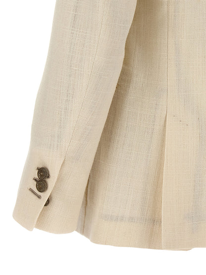 Blazer by MAURIZIO MIRI for men in nylon silk & wool white features an stylish silhouette, showcasing a sophisticated and stylish for a truly stylish finish.