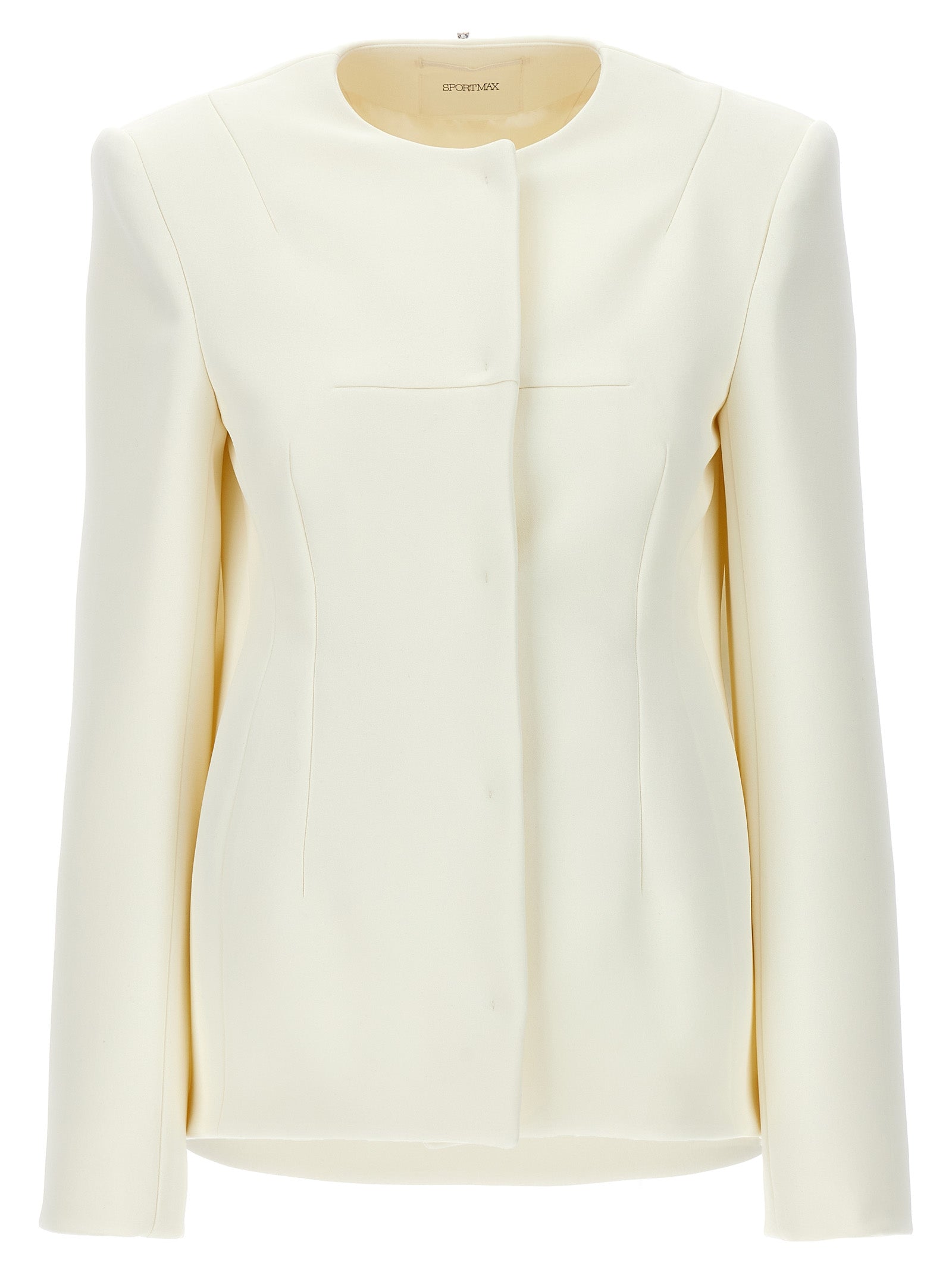 Overcoat by Sportmax for women in polyester white features a cosy chic silhouette, artfully detailed with a sophisticated and premium for a cosy chic finish.
