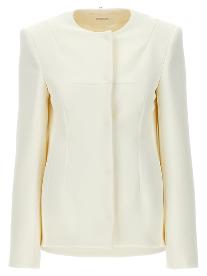 Overcoat by Sportmax for women in polyester white features a cosy chic silhouette, artfully detailed with a sophisticated and premium for a cosy chic finish.