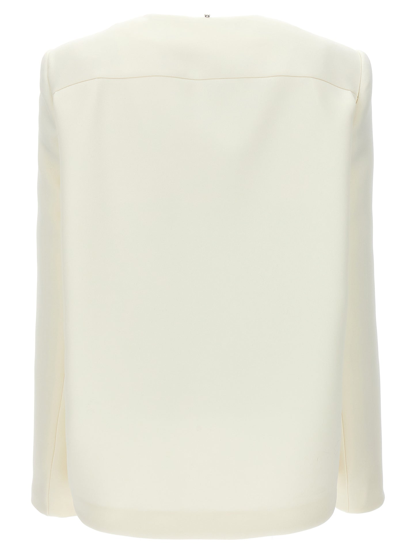 Overcoat by Sportmax for women in polyester white features an voluminous silhouette, showcasing distinct and a voluminous for a truly voluminous aesthetic.