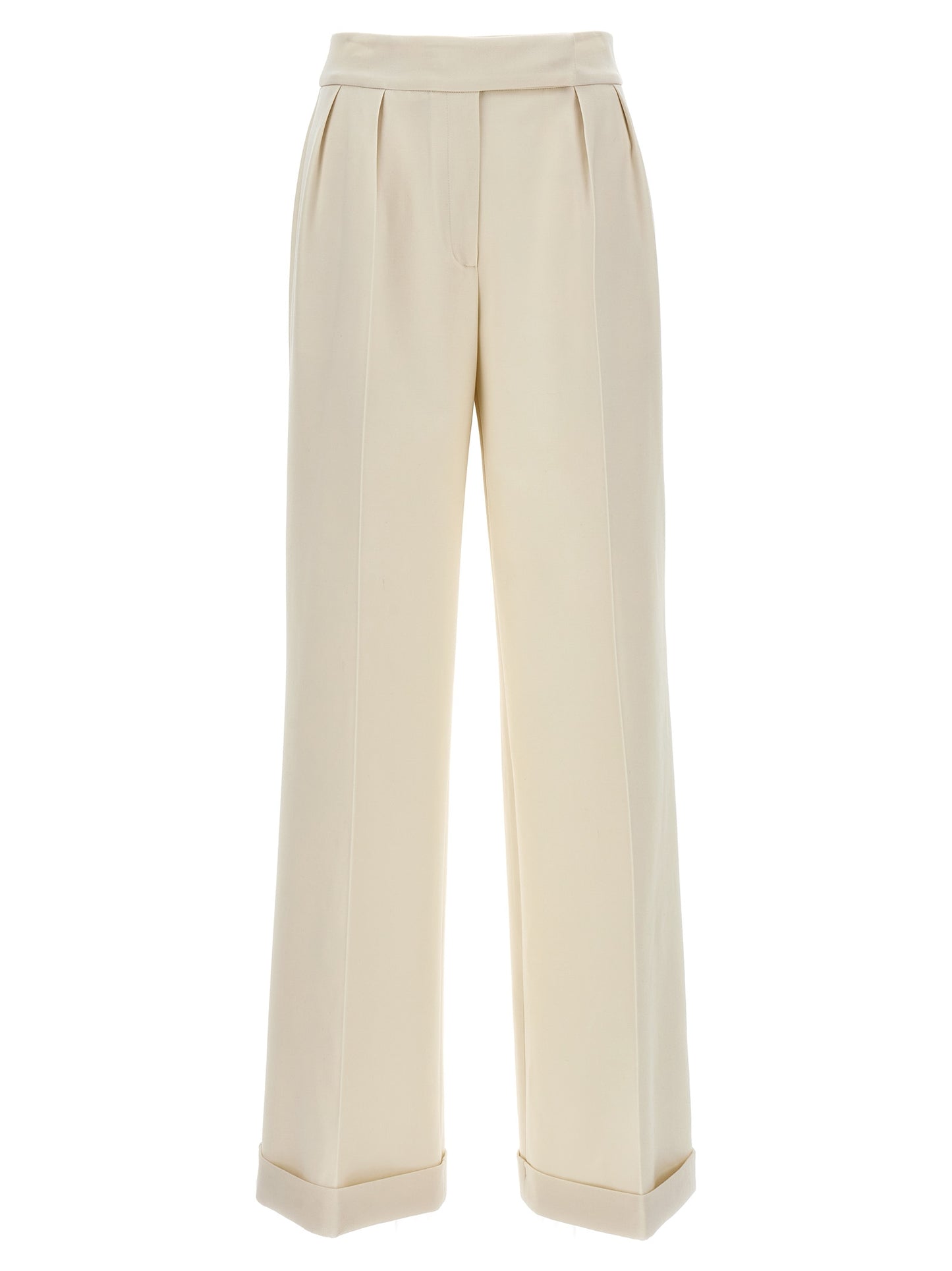 Trousers by Kiton for women in virgin wool white features a artisanal silhouette, showcasing a sophisticated wide with a long and for a artisanal finish.