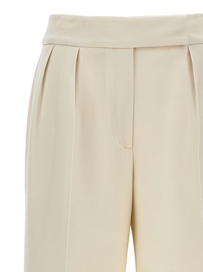 Trousers by Kiton for women in virgin wool white features a artisanal silhouette, showcasing a sophisticated wide with a long and for a artisanal finish.