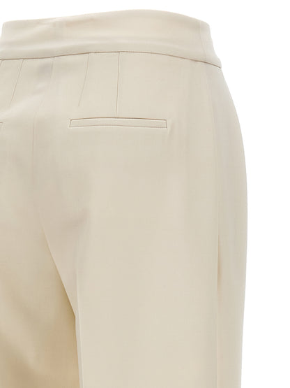 Trousers by Kiton for women in virgin wool white features an sartorial silhouette, showcasing a precise wide and long with a sartorial for a refined look.