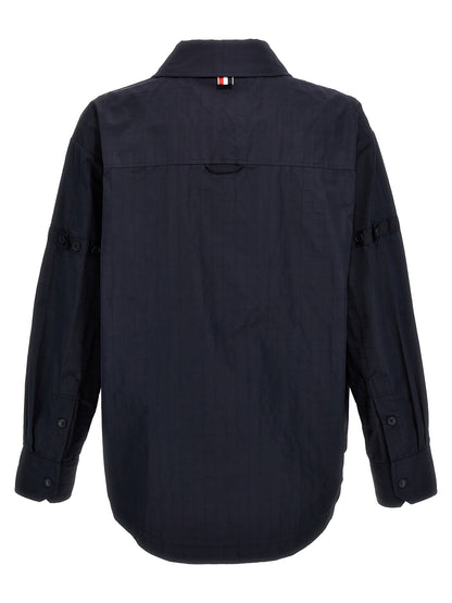 Overshirt by Thom Browne for men in polyamide polyurethane & nylon blue features an polished silhouette, showcasing a sophisticated and detail for a truly polished finish.