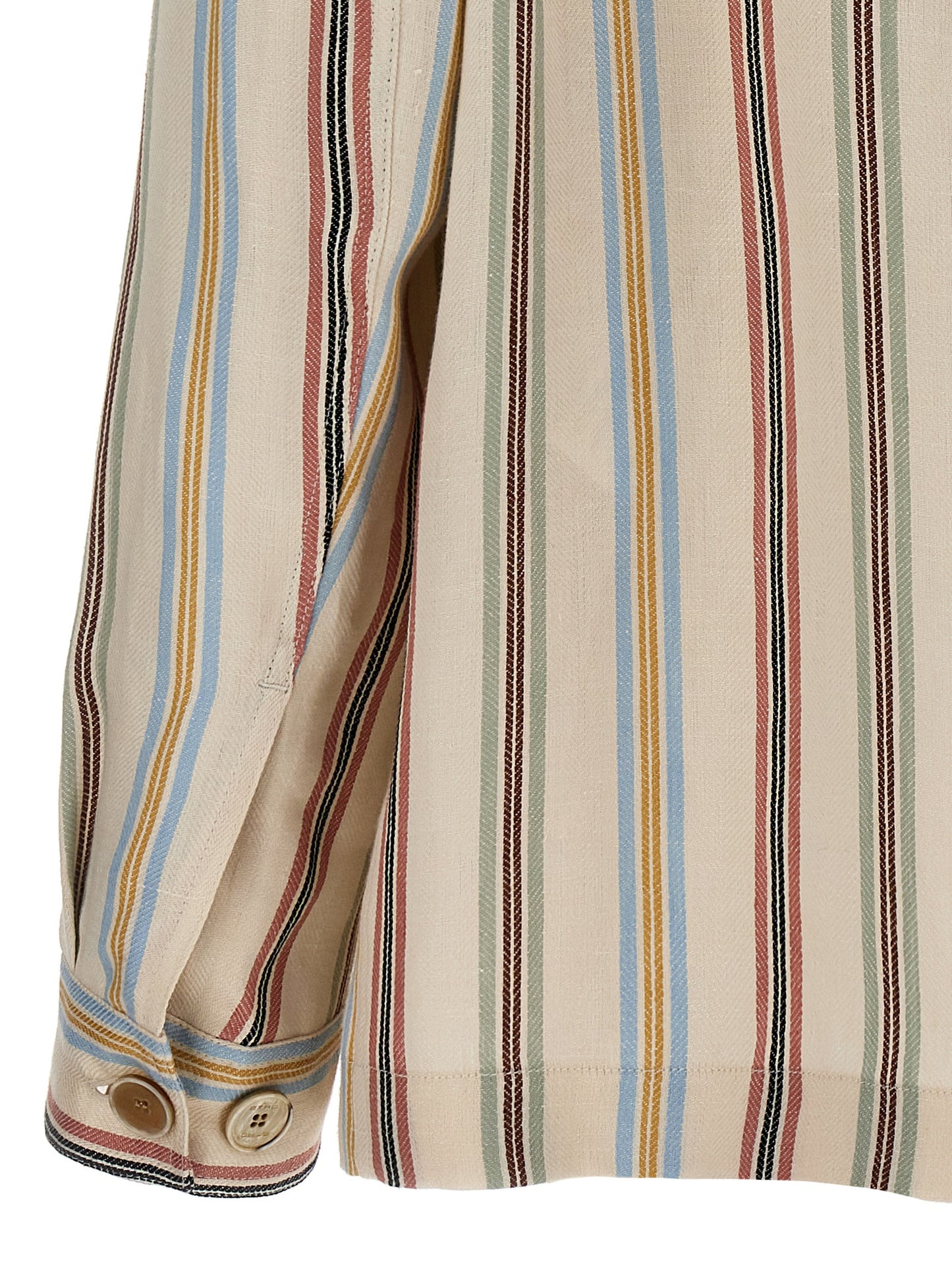 Overshirt by Etro for men in linen multicolor & striped presents a discerning silhouette, showcasing a sophisticated and for a truly discerning finish.