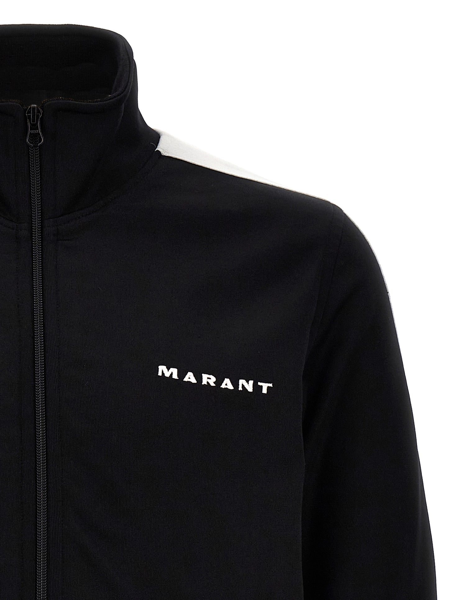Sweatshirt by Isabel Marant for men in cotton polyester bicolour, black, white & signature showcases a slouchy chic silhouette, artfully detailed with a slouchy chic and for a slouchy chic finish.