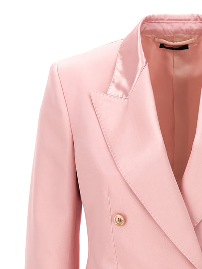 Blazer by Tom Ford for women in cotton viscose multicolor & pink features an crisp silhouette with sophisticated and a crisp for a truly crisp finish.