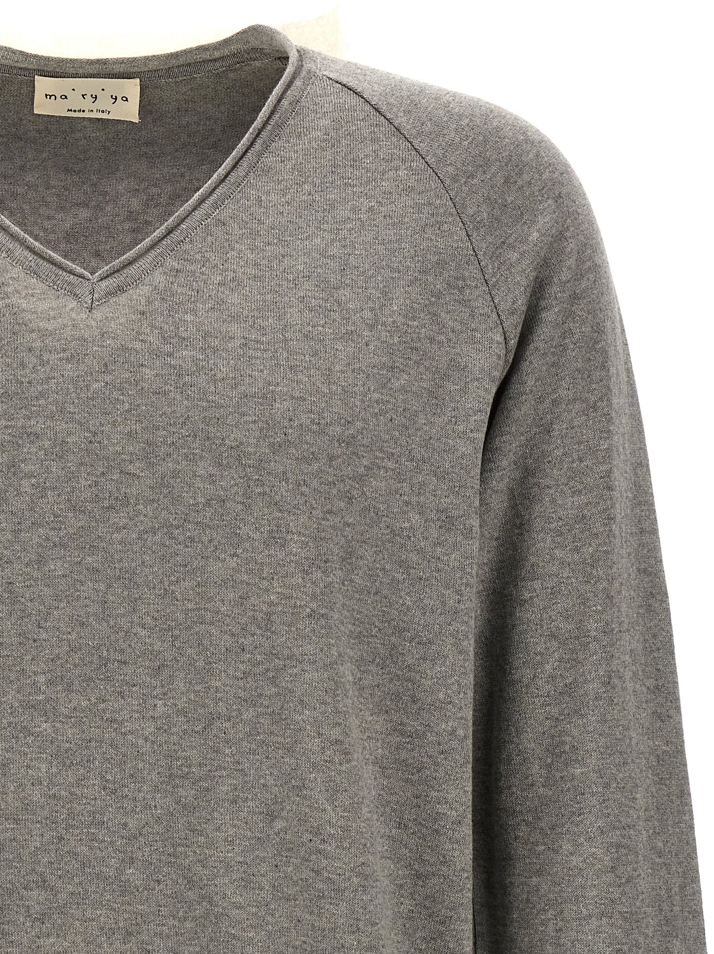 Cardigan by MA'RY'YA for men in modacrylic & cotton gray presents a textural silhouette, artfully finished with a textural v-neck neckline and for a sophisticated, textural look.