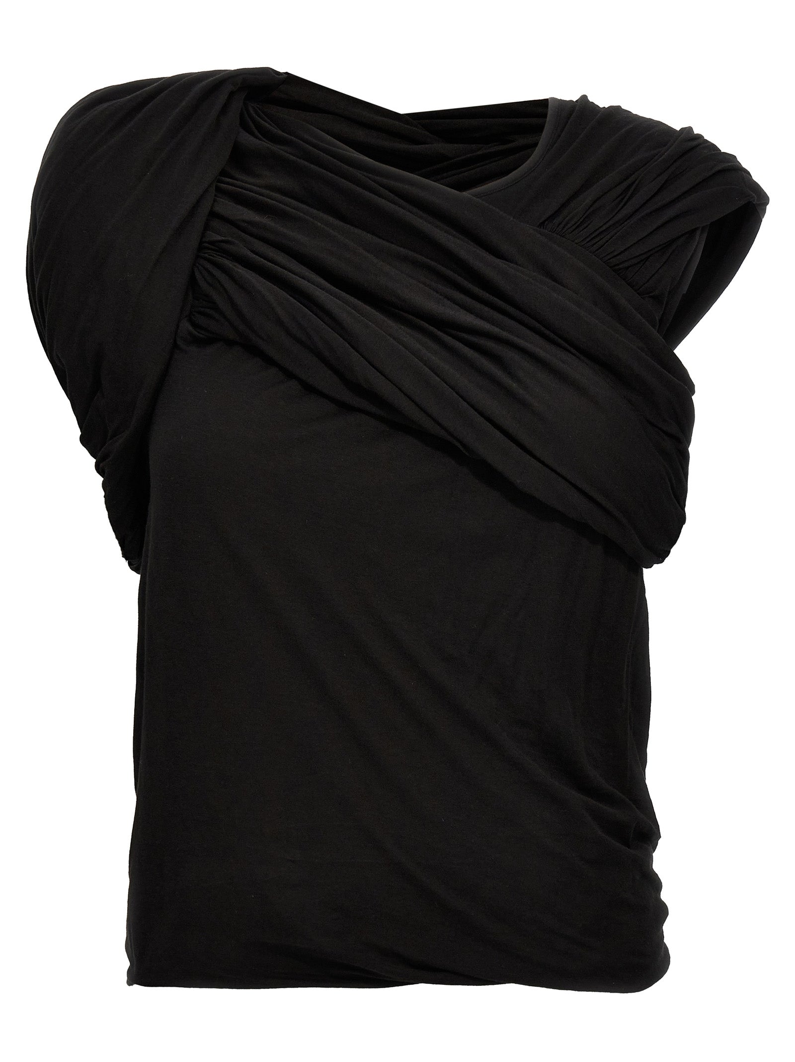 Tank Top by Rick Owens for women in cotton black presents a uncompromising silhouette, artfully detailed with a uncompromising crew neckline and sleeveless for a sophisticated, uncompromising finish.