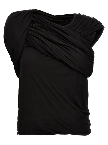 Tank Top by Rick Owens for women in cotton black presents a uncompromising silhouette, artfully detailed with a uncompromising crew neckline and sleeveless for a sophisticated, uncompromising finish.