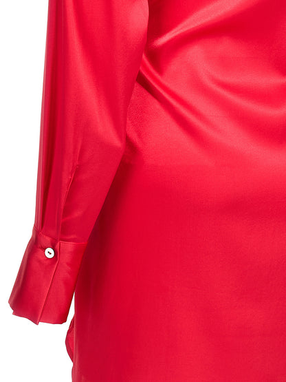 Dress by LE TWINS for women in silk fuchsia & patterned features an sultry silhouette defined by a and , falling to an sultry short for a sultry look.