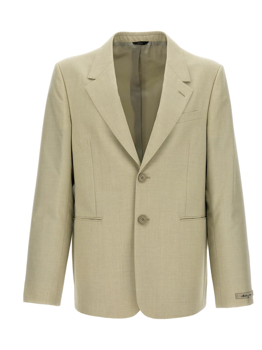 Blazer by Fendi for men in virgin wool beige features an stylish silhouette, showcasing a sophisticated and stylish for a truly stylish finish.