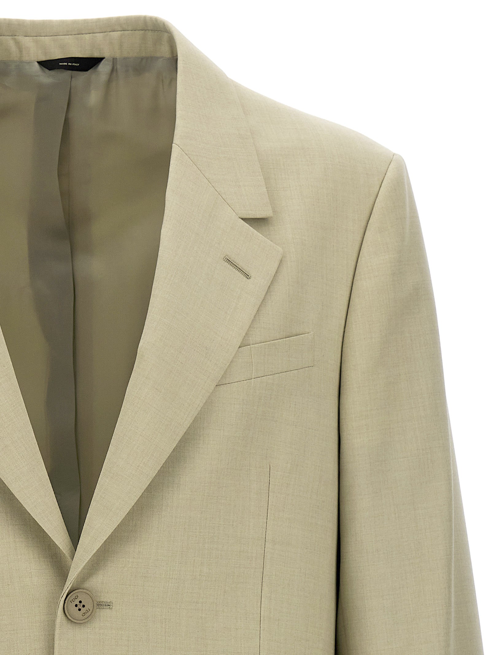 Blazer by Fendi for men in virgin wool beige features an stylish silhouette, showcasing a sophisticated and stylish for a truly stylish finish.