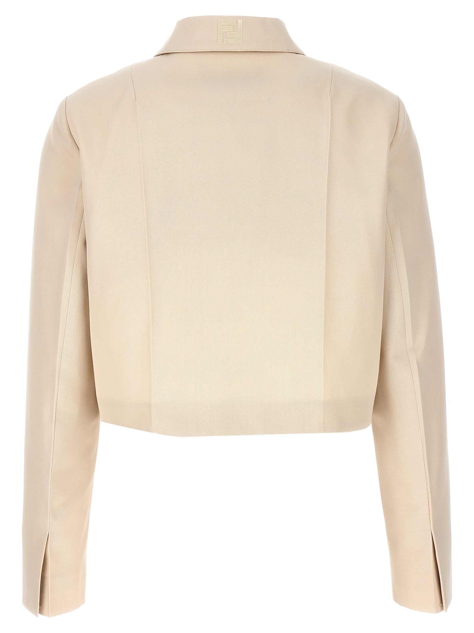 Overcoat by Fendi for women in wool cotton beige features a cosy chic silhouette, artfully detailed with a sophisticated and premium pockets for a cosy chic finish.