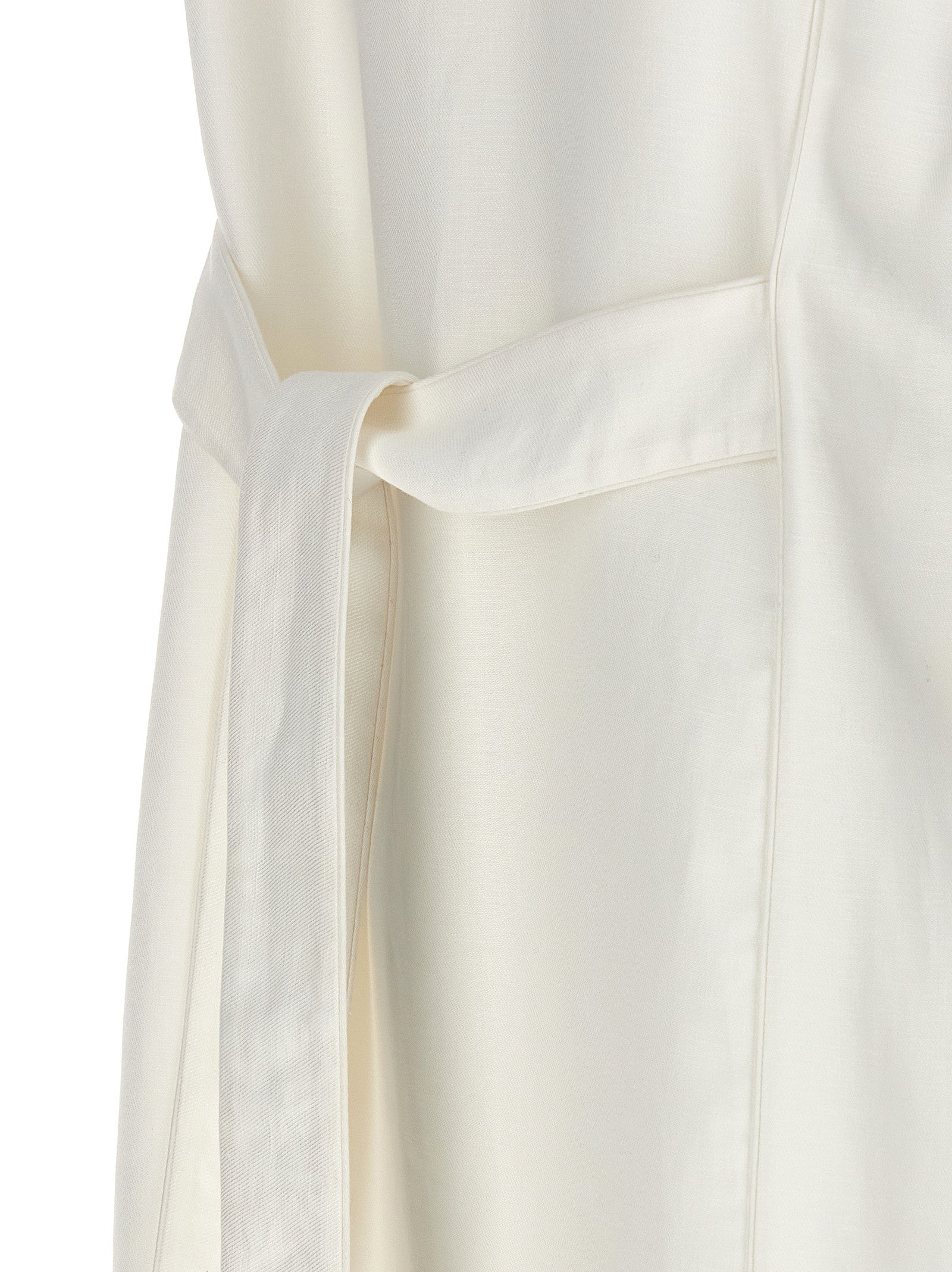 Vest by Max Mara for women in linen flax white showcases a utilitarian silhouette, artfully incorporating and a utilitarian for a truly utilitarian finish.