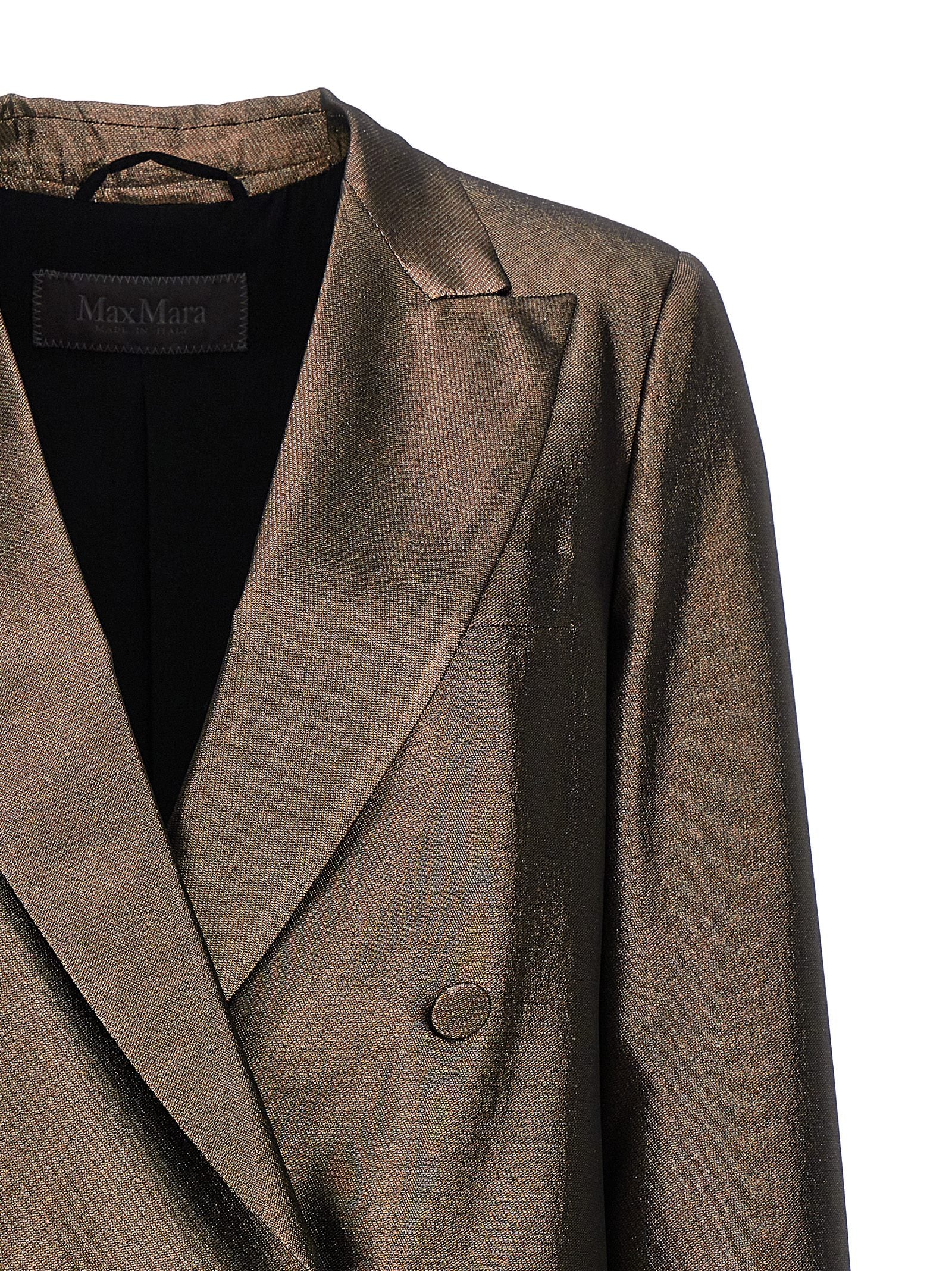 Blazer by Max Mara for women in silk brown features an sartorial silhouette, showcasing a sophisticated and sartorial for a truly sartorial finish.