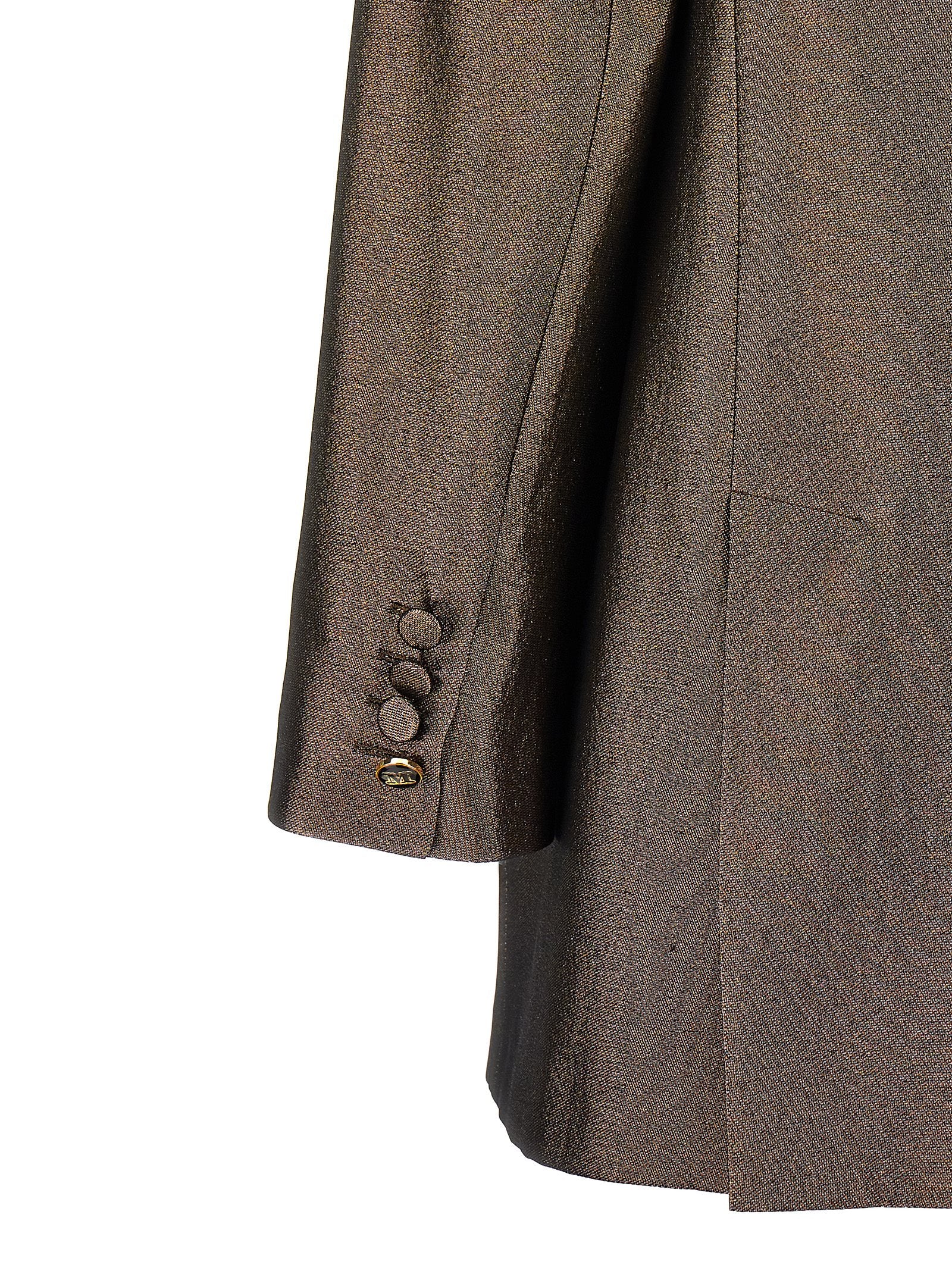 Blazer by Max Mara for women in silk brown showcases a discerning silhouette, elegantly detailed with a sophisticated and premium for a truly discerning finish.