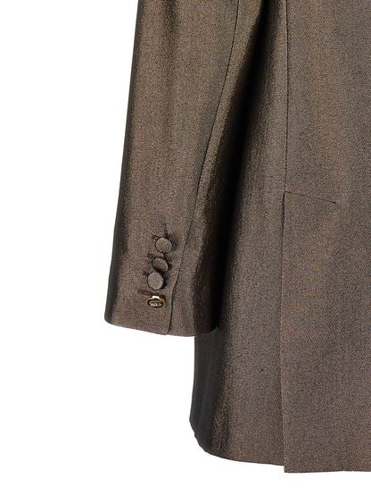 Blazer by Max Mara for women in silk brown showcases a discerning silhouette, elegantly detailed with a sophisticated and premium for a truly discerning finish.
