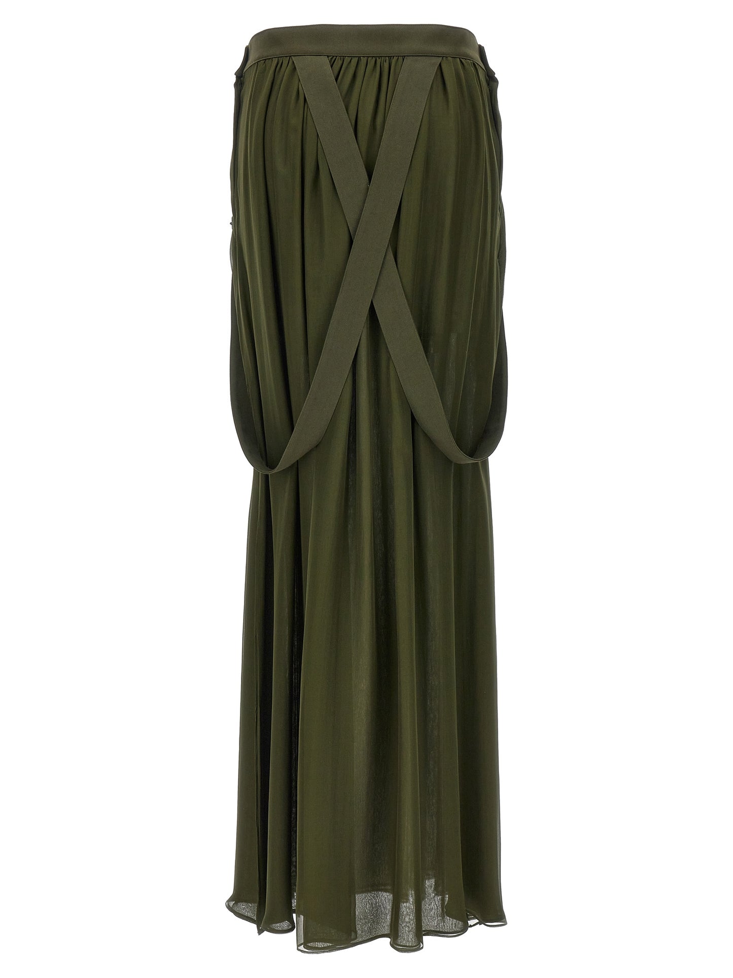 Skirt by Max Mara for women in silk cotton chiffon bicolour & green features an relaxed-yet-refined silhouette that elegantly showcases the Women's Silk Cotton Chiffon Mini Skirt design and sophisticated mini.