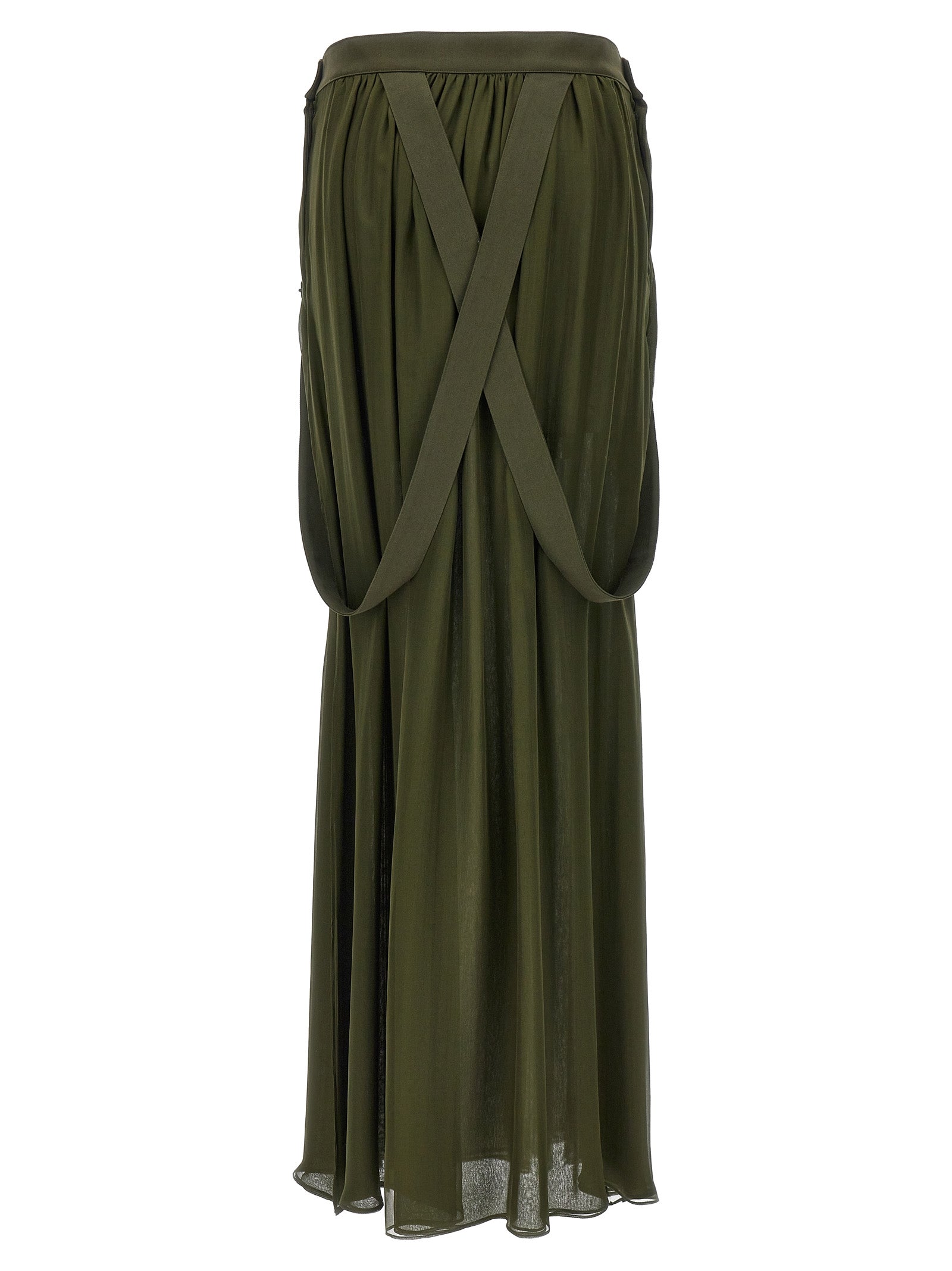 Skirt by Max Mara for women in silk cotton chiffon bicolour & green features an relaxed-yet-refined silhouette that elegantly showcases the Women's Silk Cotton Chiffon Mini Skirt design and sophisticated mini.