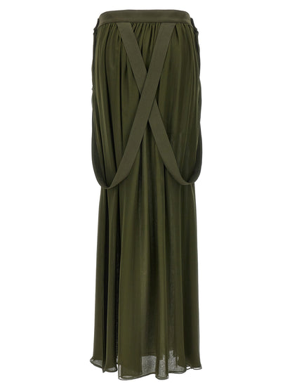 Skirt by Max Mara for women in silk cotton chiffon bicolour & green features an relaxed-yet-refined silhouette that elegantly showcases the Women's Silk Cotton Chiffon Mini Skirt design and sophisticated mini.