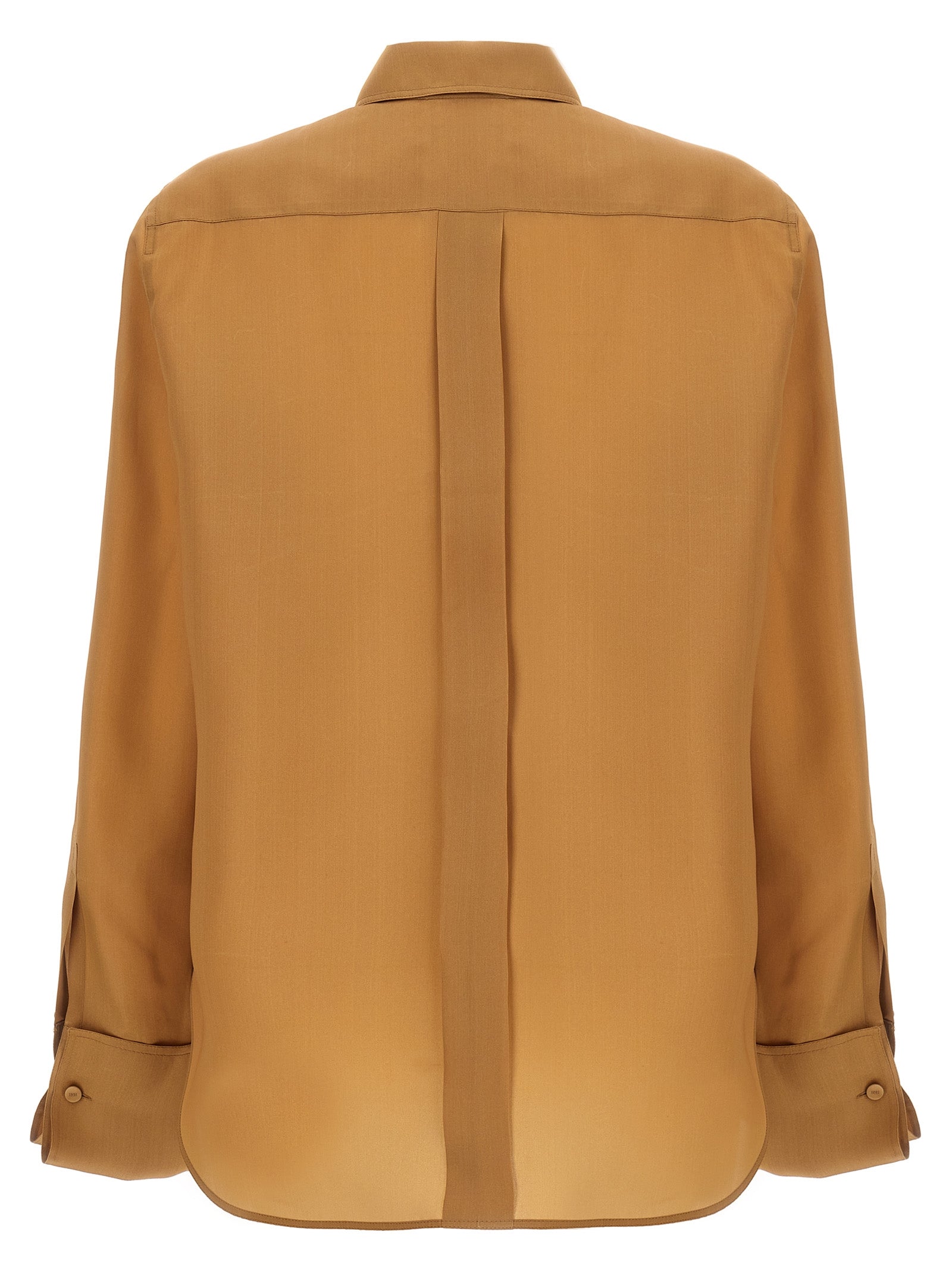 Blouse by Max Mara for women in silk satin beige showcases a sublime silhouette, artfully detailed with a sublime and for a sophisticated, sublime finish.