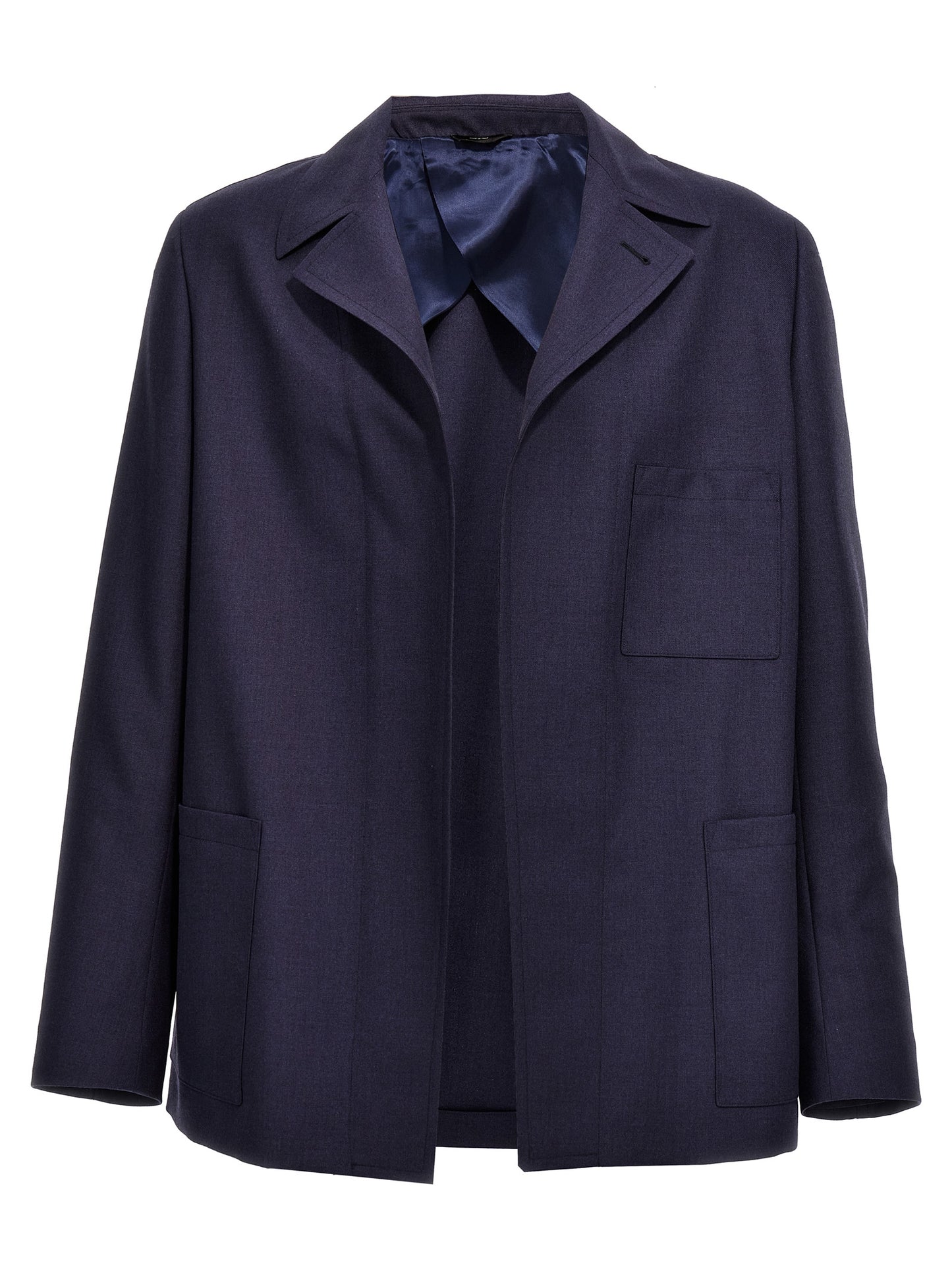 Blazer by Fendi for men in virgin wool blue features an crisp silhouette with sophisticated and a crisp lapel neckline for a truly crisp finish.