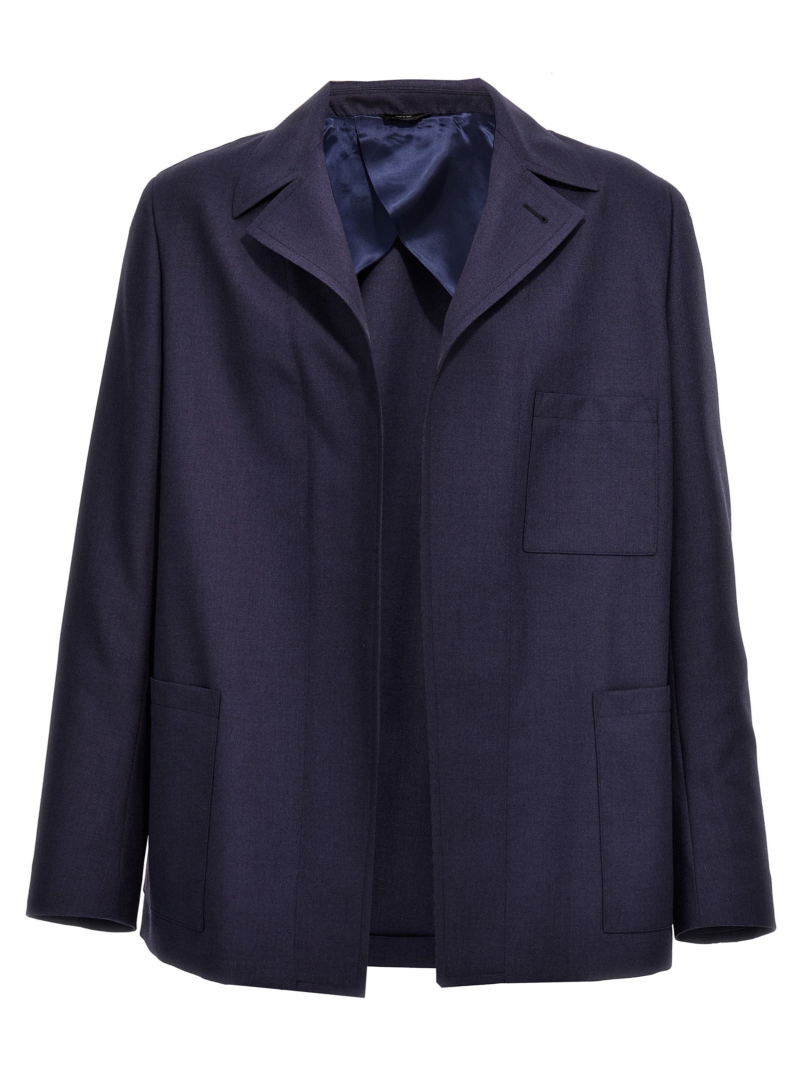 Blazer by Fendi for men in virgin wool blue features an crisp silhouette with sophisticated and a crisp lapel neckline for a truly crisp finish.