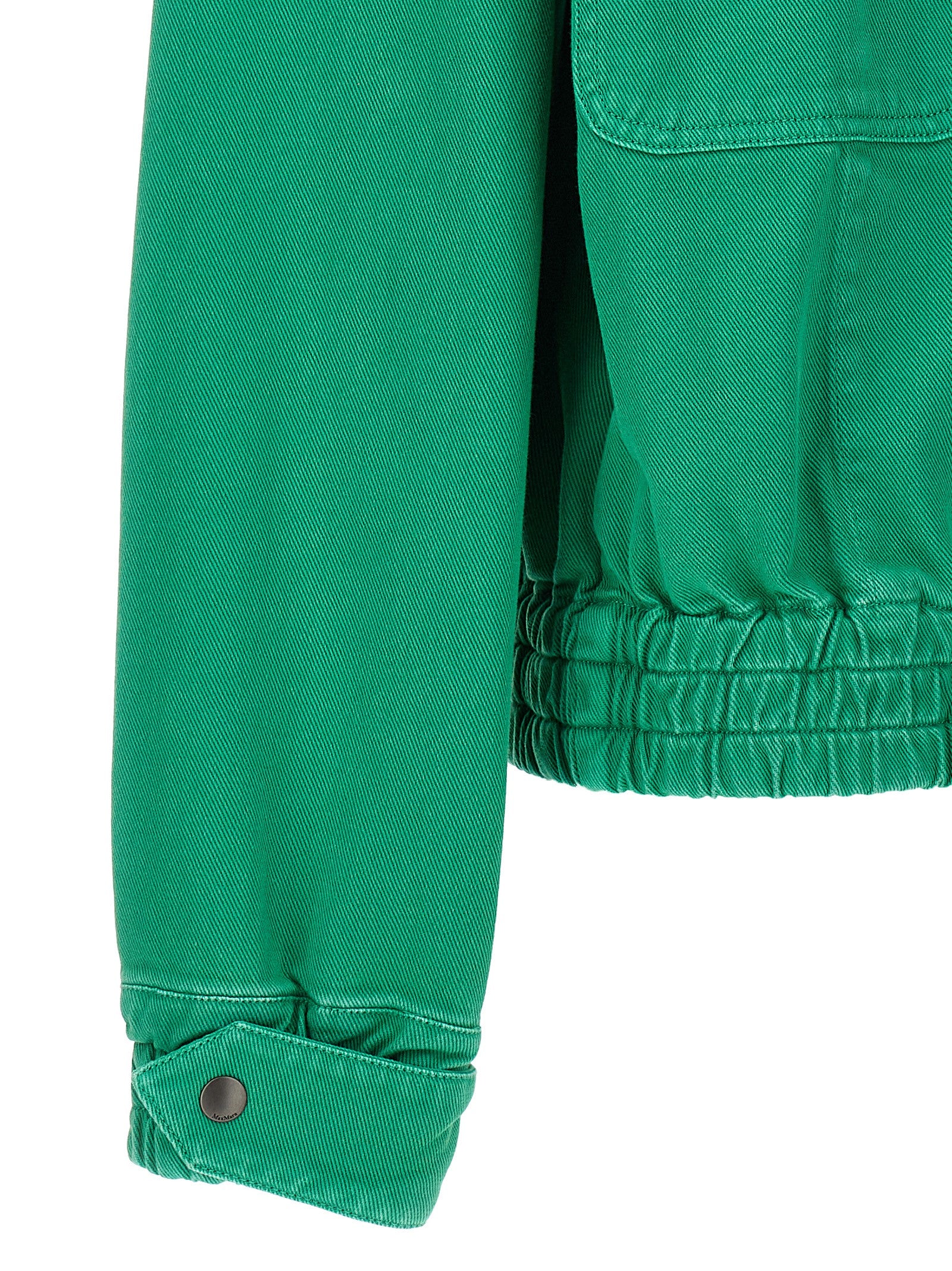 Overcoat by Max Mara for women in cotton bicolour & green features a contemporary silhouette showcasing a contemporary and refined pockets for a sophisticated finish.