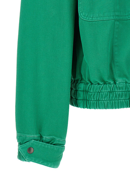Overcoat by Max Mara for women in cotton bicolour & green features a contemporary silhouette showcasing a contemporary and refined pockets for a sophisticated finish.