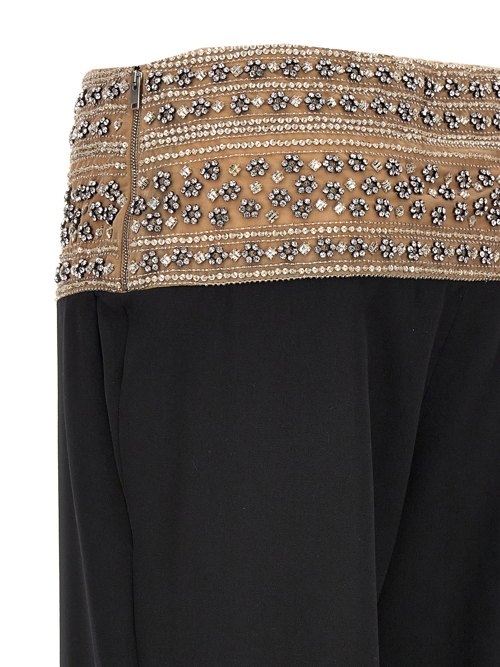 Trousers by Stella McCartney for women in wool mesh & crystal black features a tailored silhouette with a tailored , defined by its long and a sophisticated .