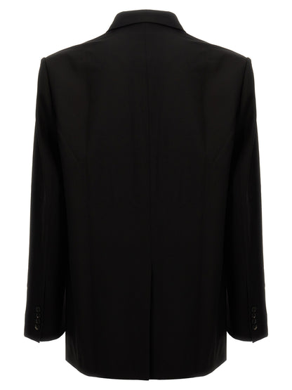 Blazer by Y/PROJECT for men in virgin wool black presents a distinguished silhouette, detailed with a distinguished and distinctive for a truly sophisticated finish.