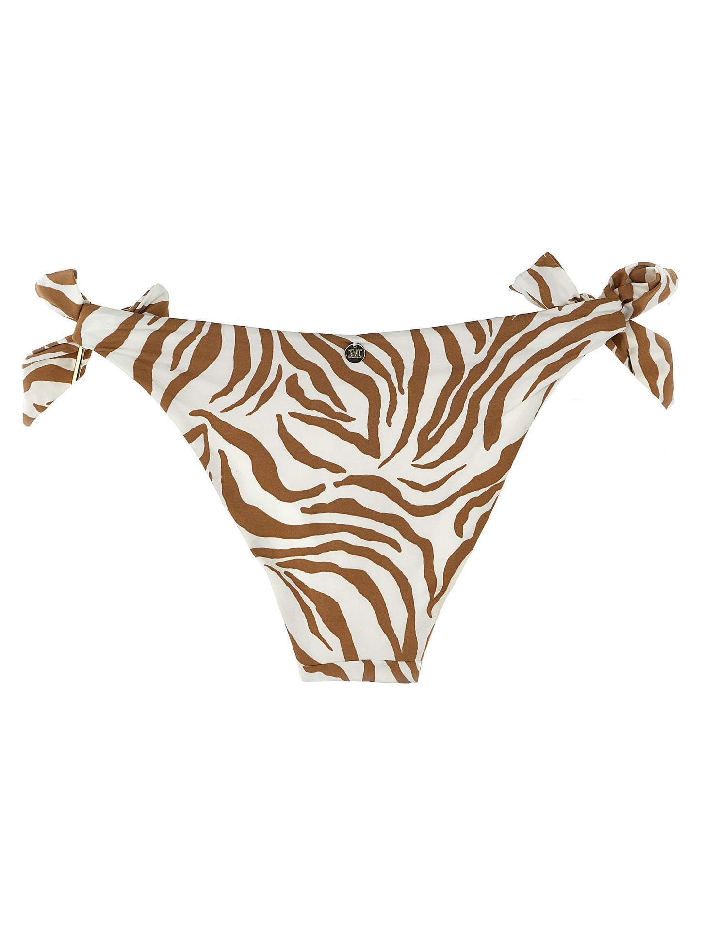 Bikini by Max Mara for women in stretch polyamide animal, beige, zebra & print presents a provocative silhouette, artfully capturing the essence of the provocative Women's Stretch Polyamide Bikini design for a sophisticated look.