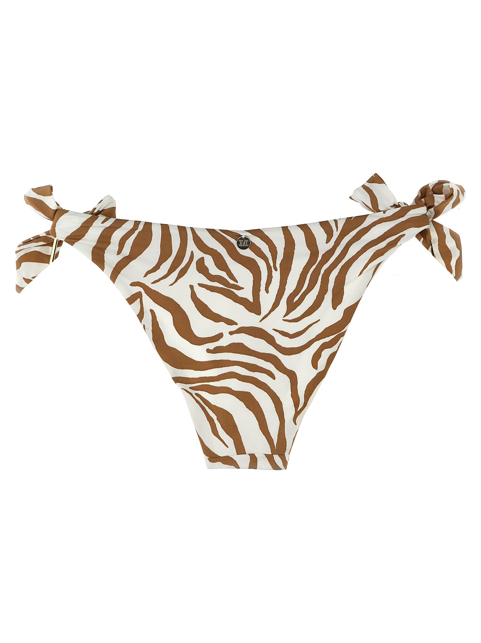 Bikini by Max Mara for women in stretch polyamide animal, beige, zebra & print presents a provocative silhouette, artfully capturing the essence of the provocative Women's Stretch Polyamide Bikini design for a sophisticated look.
