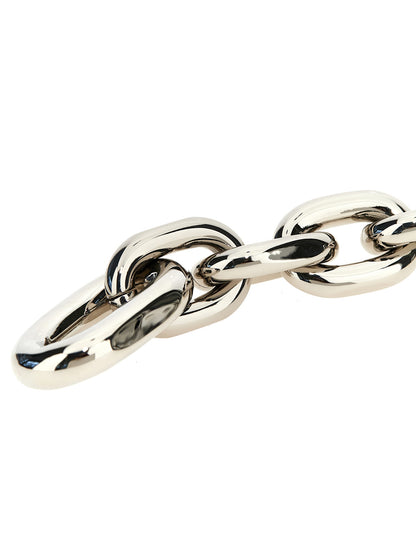 Bracelet by Paco Rabanne for women in polyester faux leather and silver showcases a refined silhouette, artfully capturing the essence of Heart Women's Link Silver Bracelet with its refined link bracelet design.