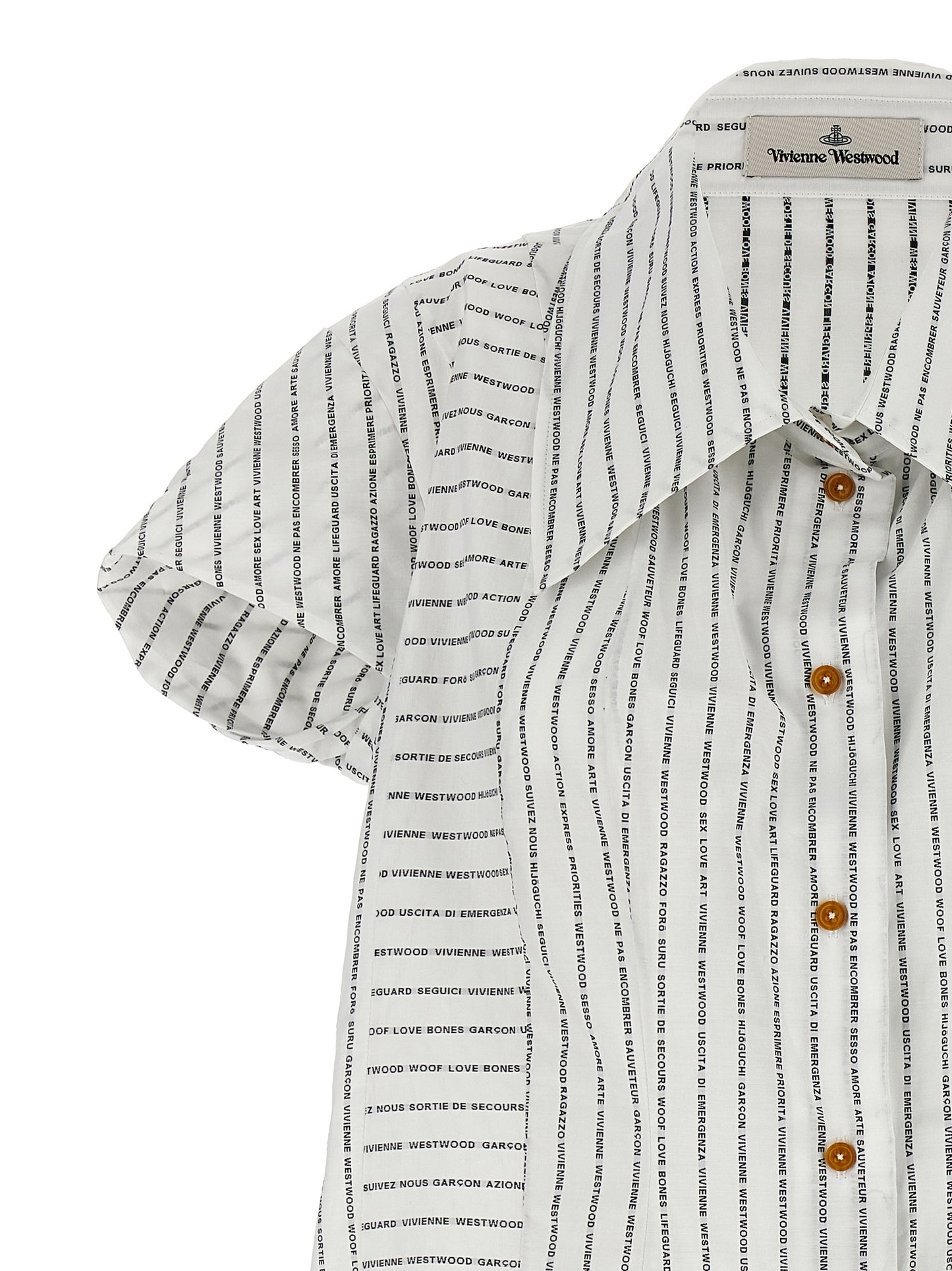 Blouse by Vivienne Westwood for women in cotton bicolour, black, white & print features an architectural silhouette with a refined and elegant for a architectural look.