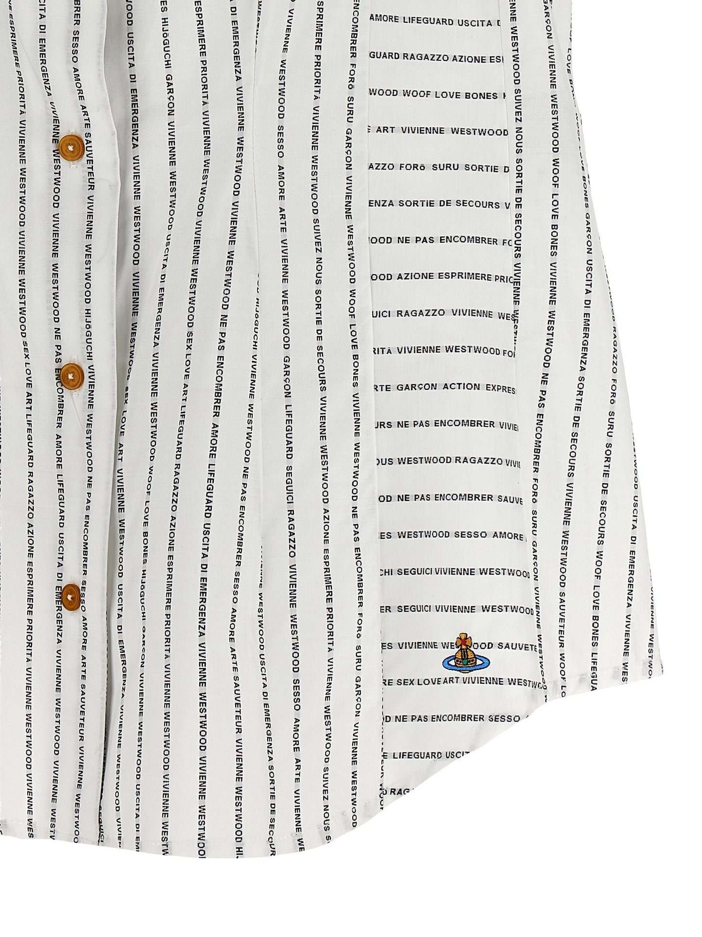 Blouse by Vivienne Westwood for women in cotton bicolour, black, white & print presents a discerning silhouette, showcasing a sophisticated and for a truly discerning finish.