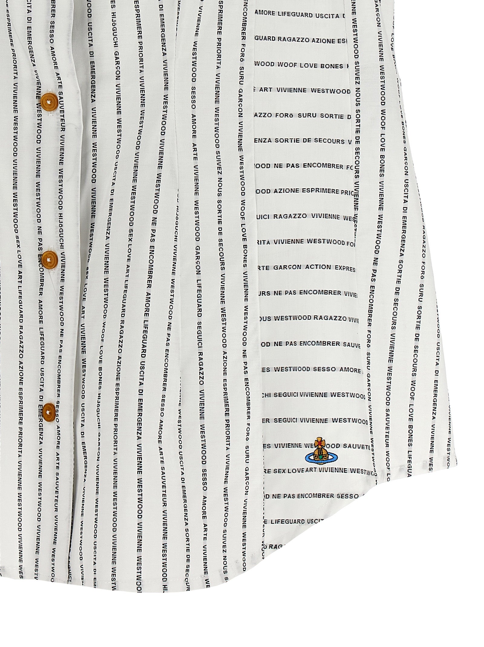 Blouse by Vivienne Westwood for women in cotton bicolour, black, white & print presents a discerning silhouette, showcasing a sophisticated and for a truly discerning finish.