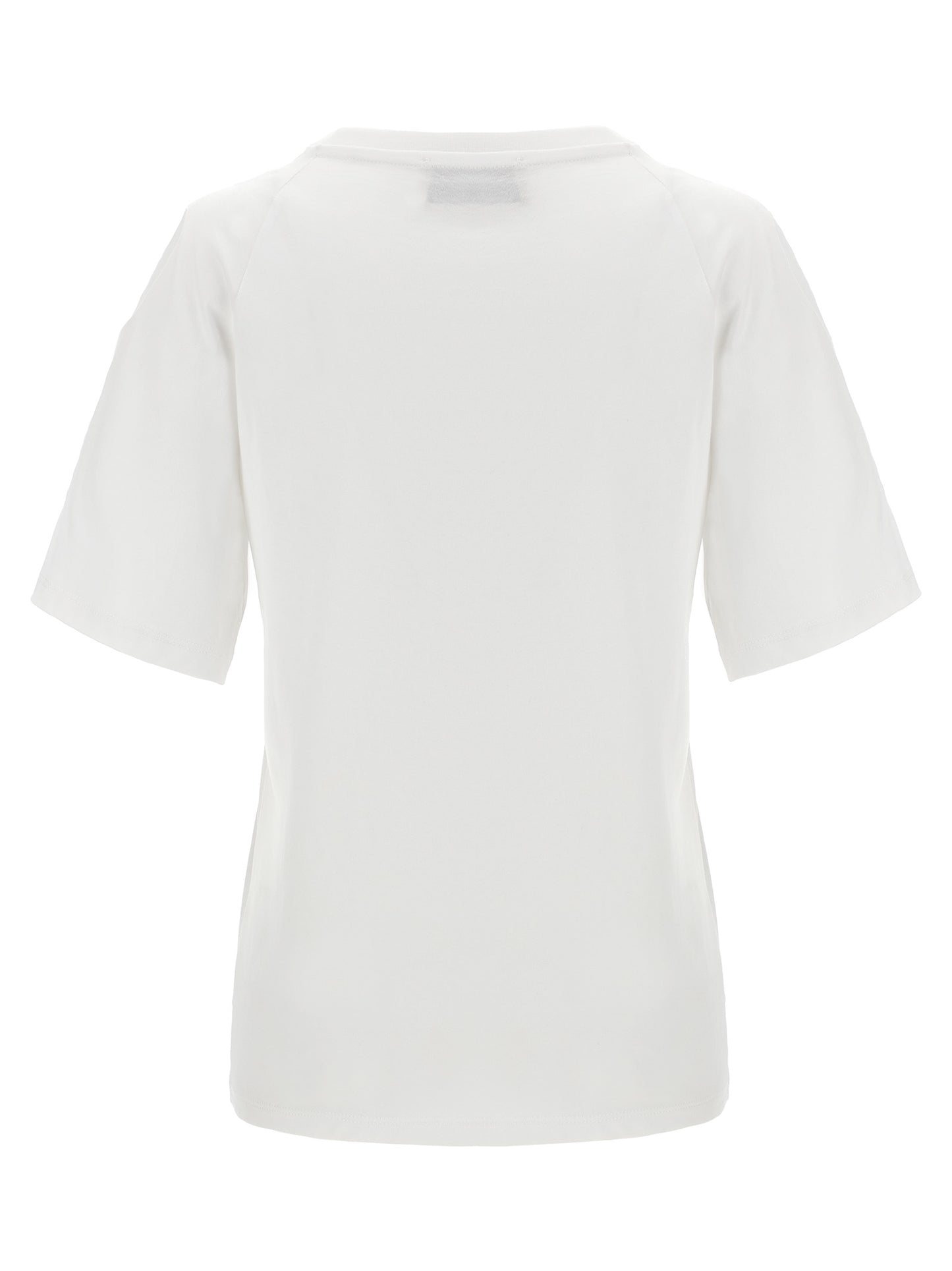 T-Shirt by LE TWINS for women in cotton white features a plush silhouette, showcasing a sophisticated v-neck neckline and for a truly plush finish.