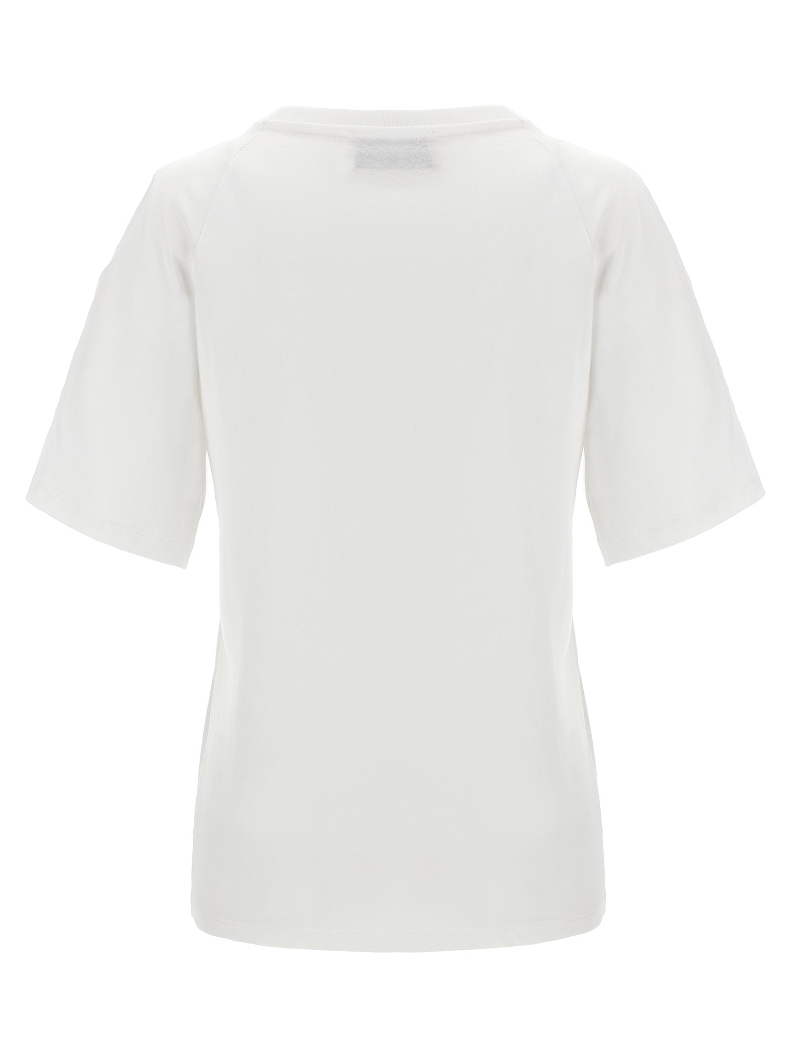 T-Shirt by LE TWINS for women in cotton white features a plush silhouette, showcasing a sophisticated v-neck neckline and for a truly plush finish.