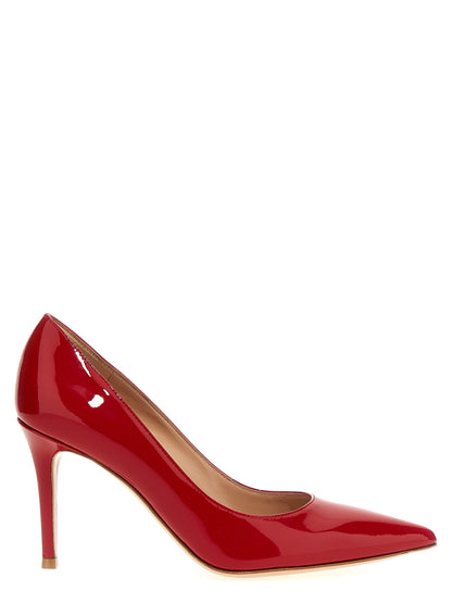High-Heel Pumps Heels by Gianvito Rossi for women in patent calfskin leather multicolor & red features an effortlessly chic silhouette from the City Women's Patent Calfskin Leather High-Heel Pumps Heels collection, showcasing a high-heel and effortlessly chic for a effortlessly chic look.