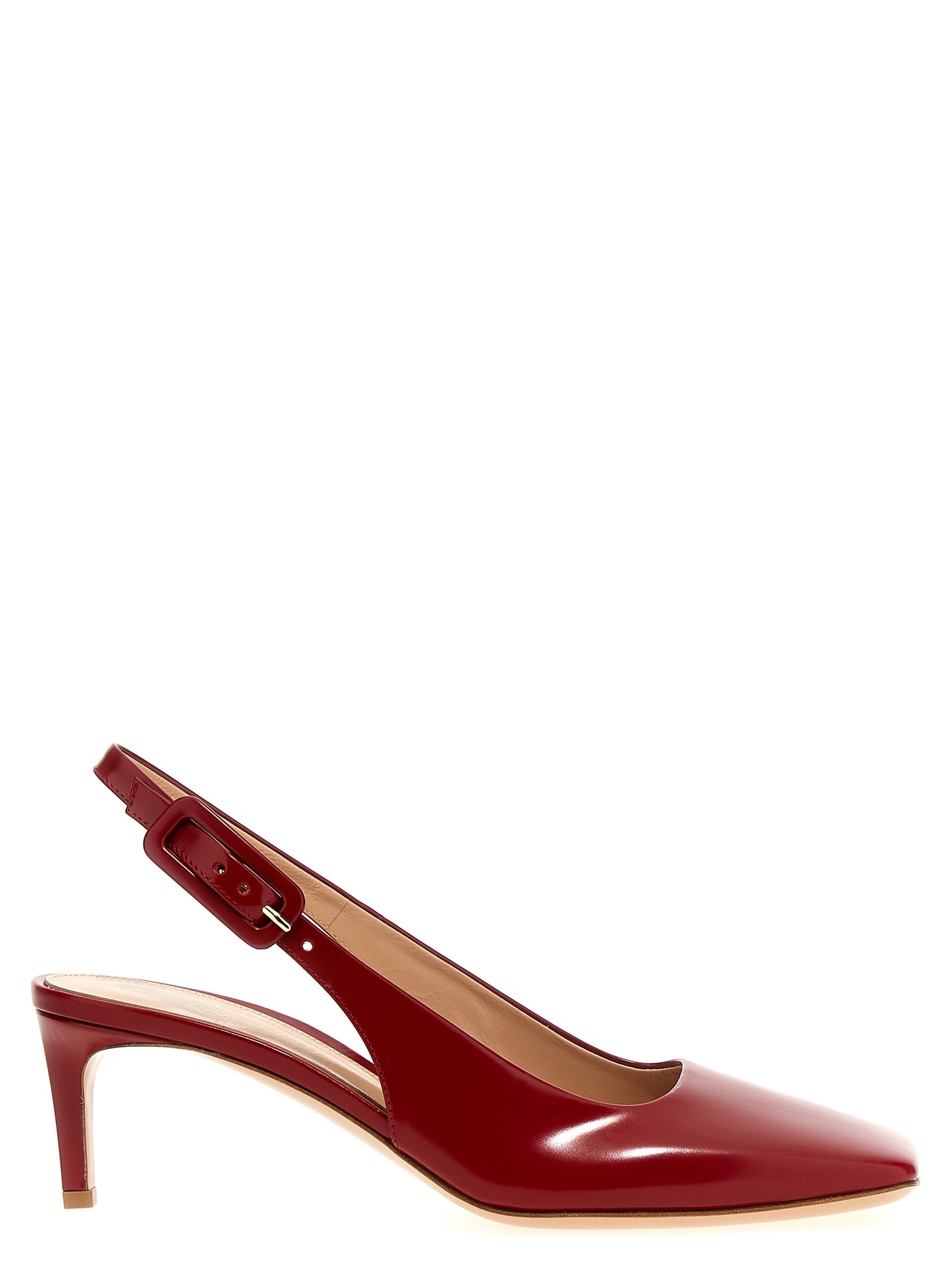 Low-Heel Mid-Heel Slingback Pumps Heels by Gianvito Rossi for women in goatskin leather multicolor & red features an effortlessly chic silhouette from the Women's Goatskin Leather Low-Heel Mid-Heel Slingback Pumps Heels collection, showcasing a low-heel mid-heel and effortlessly chic square toe style for a effortlessly chic look.
