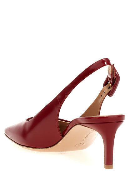 Low-Heel Mid-Heel Slingback Pumps Heels by Gianvito Rossi for women in goatskin leather multicolor & red features a effortless chic silhouette, showcasing the Women's Goatskin Leather Low-Heel Mid-Heel Slingback Pumps Heels design with a effortless chic low-heel mid-heel and square toe style for a effortless chic finish.